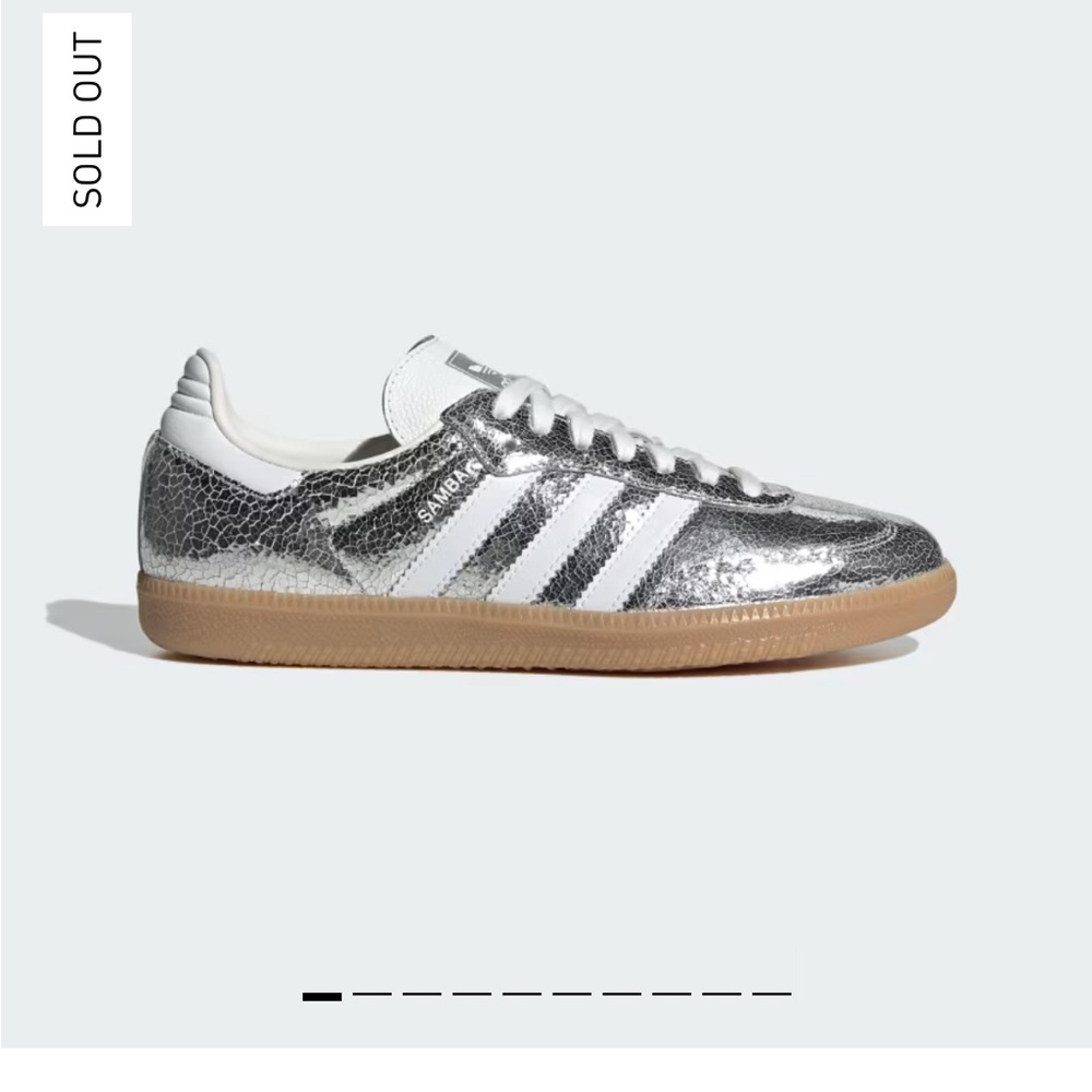 SOLD: Adidas Silver and White Sambas